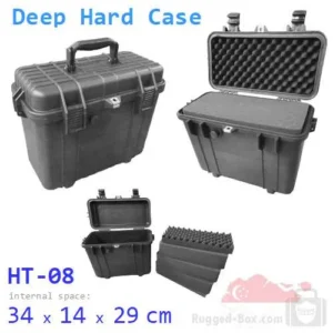 Deep hand-carry protective hard case.